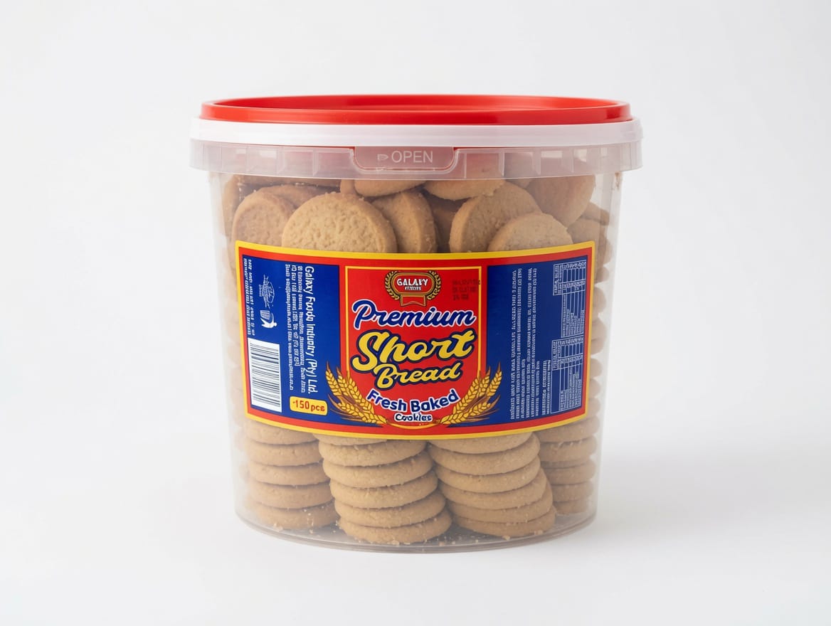 Galaxy Foods Premium Short Bread Cookies 150pcs – Fresh Baked Shortbread Biscuits | Bulk Tub
