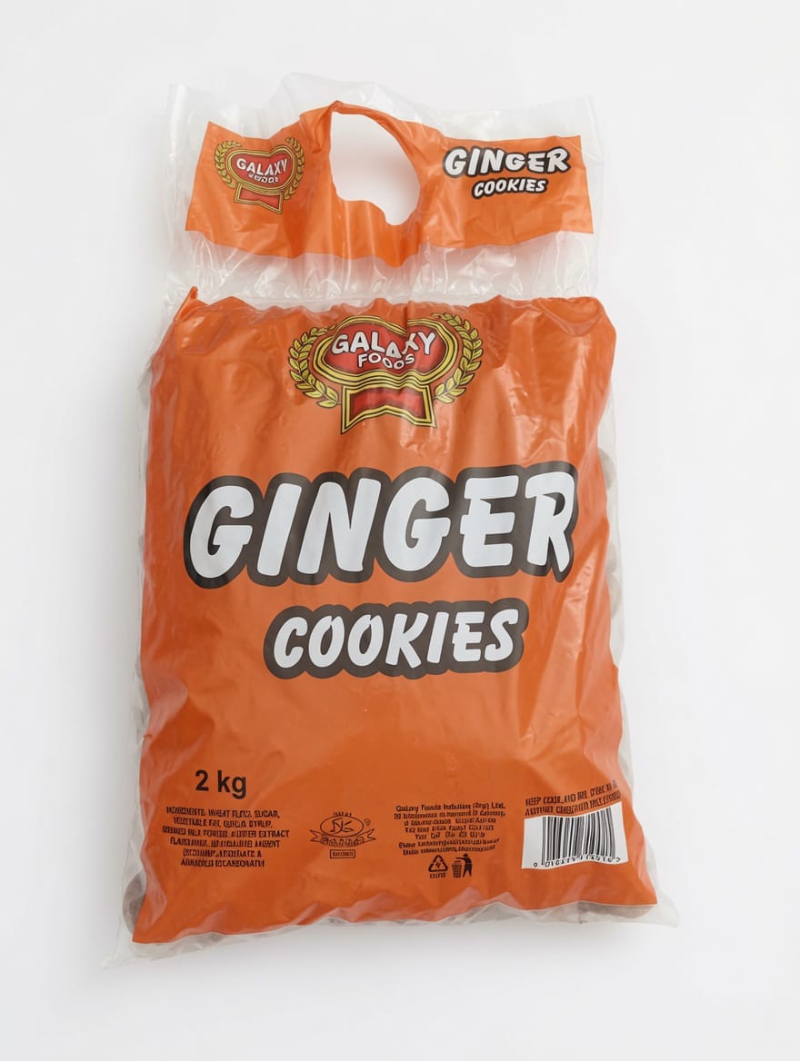 Galaxy Foods Ginger Cookies 2kg – Crispy Traditional Ginger Biscuits | Bulk Pack