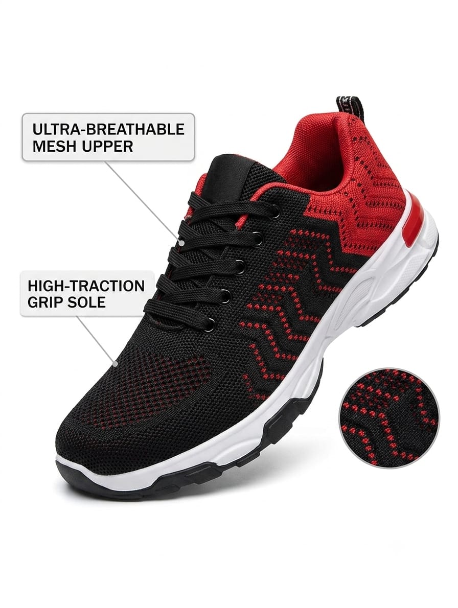 Men’s Breathable Mesh Running Shoes | Non-Slip Athletic Sneakers