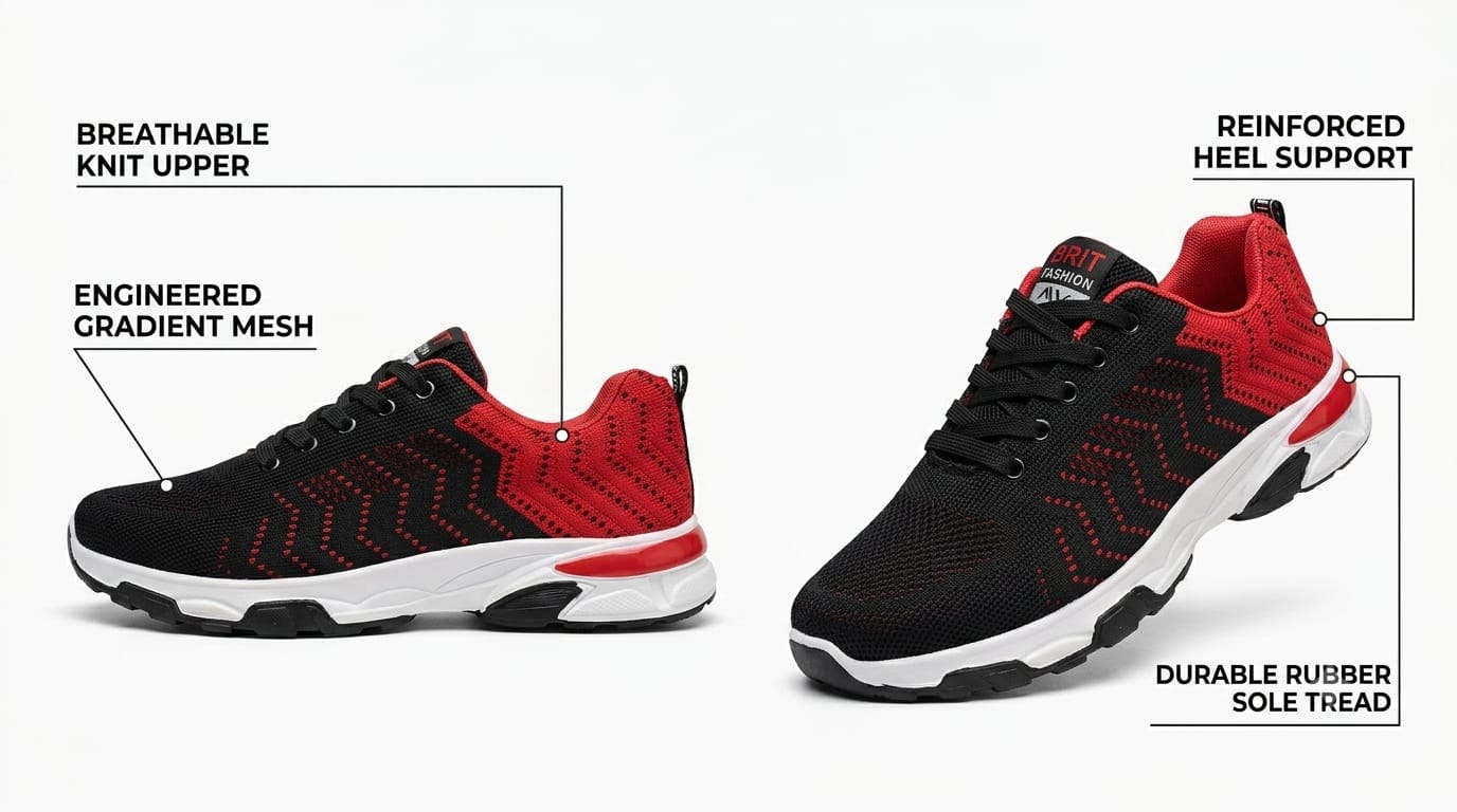 Men’s Breathable Mesh Running Shoes | Non-Slip Athletic Sneakers