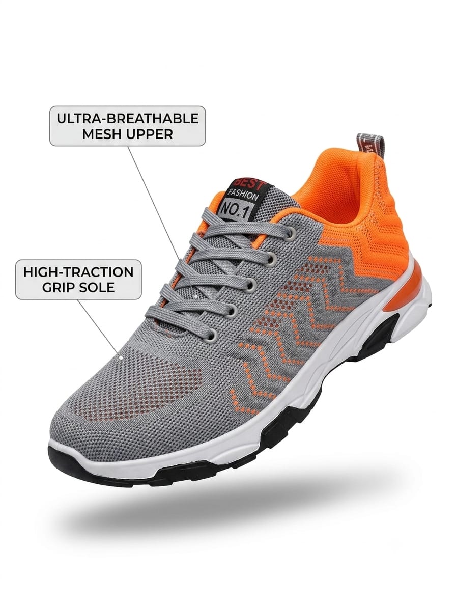 Men’s Breathable Mesh Running Shoes | Non-Slip Athletic Sneakers