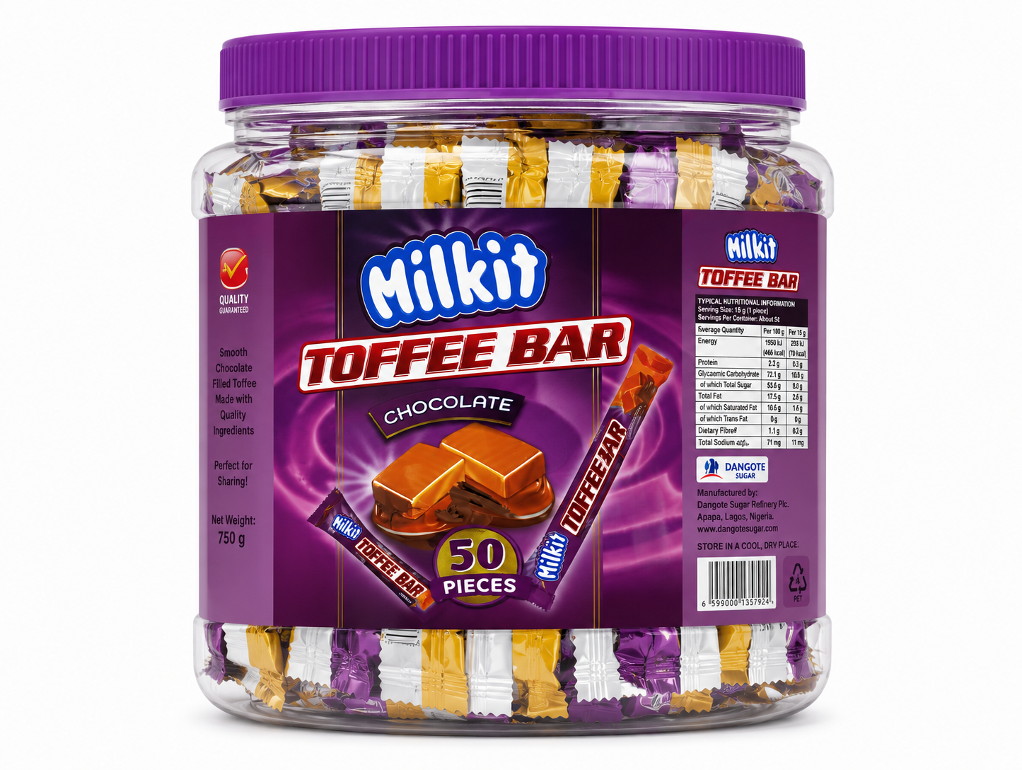 Milkit Toffee Bars (50 Pack) – Vanilla, Caramel, Chocolate Flavours