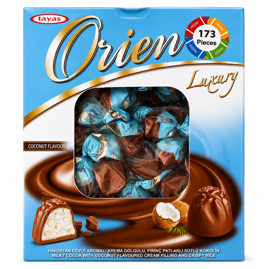 Tayaş Orient Luxury Caramel Chocolate Gift Box – 173 Pieces | Crispy Rice & Caramel Filled Chocolates